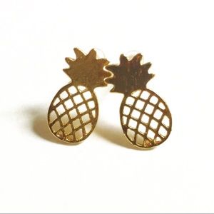 🍍 CUTE PINEAPPLE STUD EARRINGS 🍍 GOLD